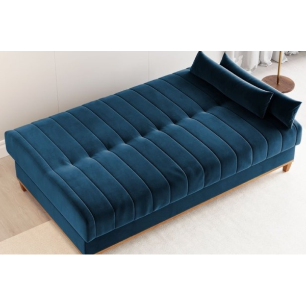 Sof Cama Duna Largura 1,80m - Veludo Azul 