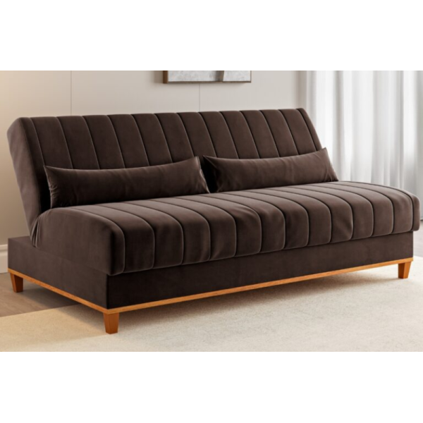 Sof Cama Duna Largura 1,80m - Veludo Marrom