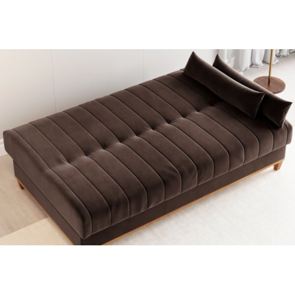 Sof Cama Duna Largura 1,80m - Veludo Marrom
