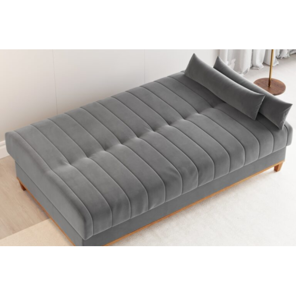 Sof Cama Duna Largura 1,80m - Veludo Cinza 
