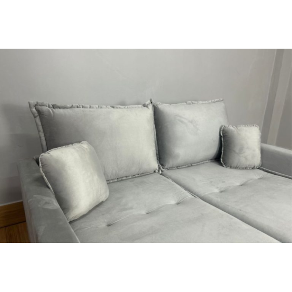 Sof Cama Retrtil Reclinvel Positano 1.80m Mod.80 ? Prata Veludo