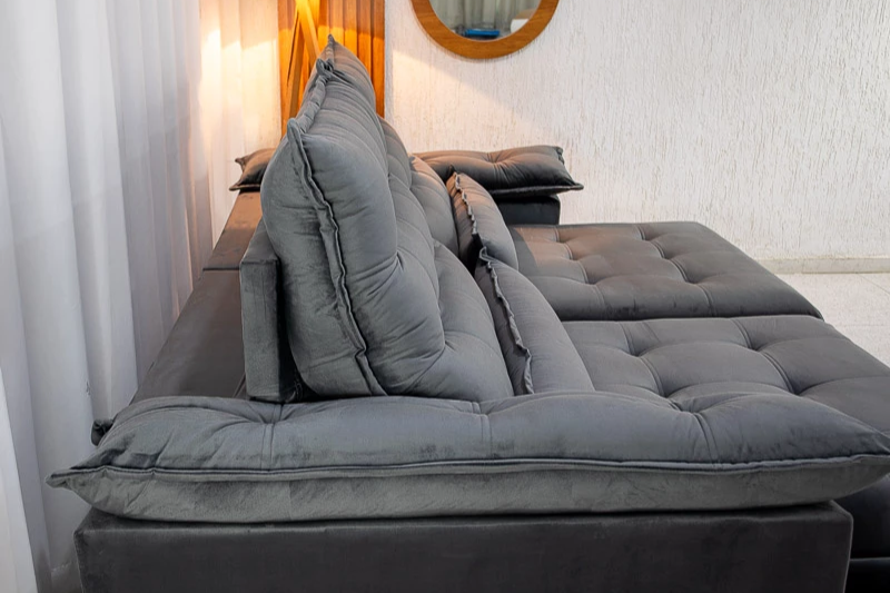 ゅーぅ ソファ Sofá Retrátil Reclinável Zurique Suede Velut com Molas