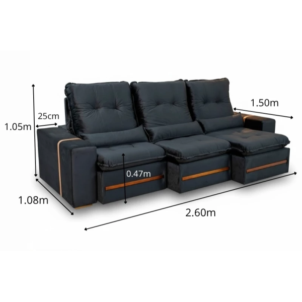 VULF MON DEG レコード　2542/3000 Sofa Montreal 2-60m - RJ Sofás e Móveis