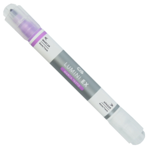 Caneta Marca Texto Cis Lumini EX Ponta Dupla Violeta