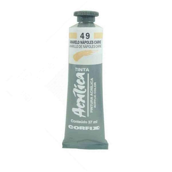 Tinta Acrilica Corfix 37 ml Amarelo Napoles Carne 80037-49