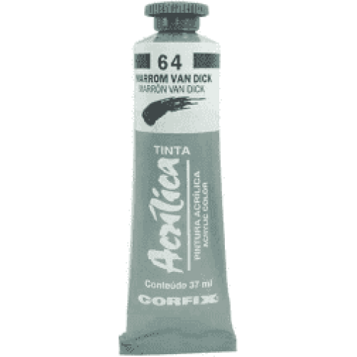 Tinta Acrilica Corfix 37 ml Marrom Van Dick 80037-64