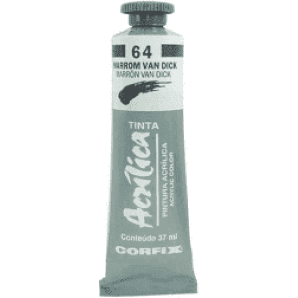 Tinta Acrilica Corfix 37 ml Marrom Van Dick 80037-64