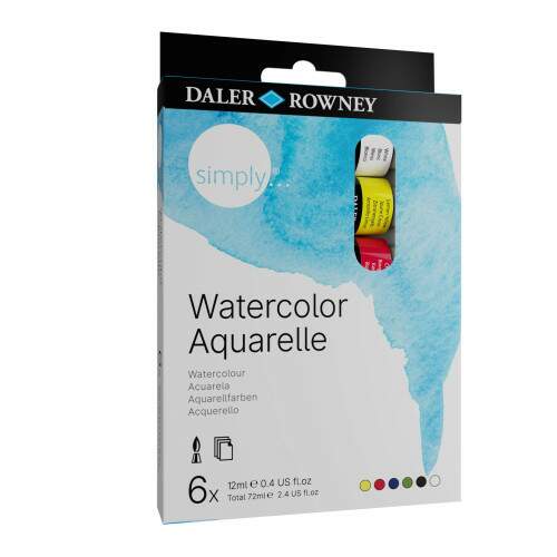 Tinta Aquarela Daler Rowney Simply 6 cores