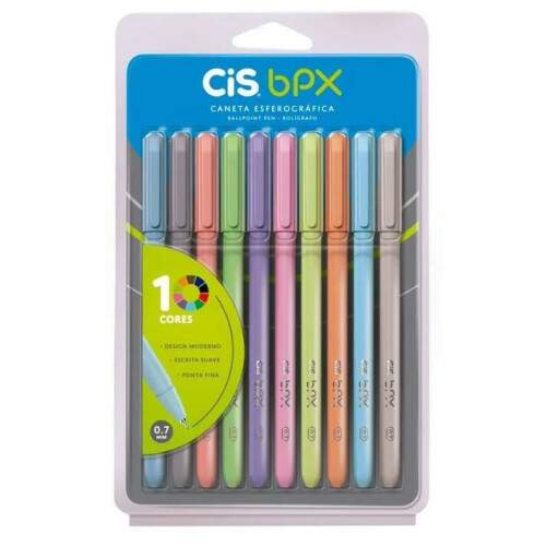 Caneta Esferogrfica Cis BPX 10 Cores