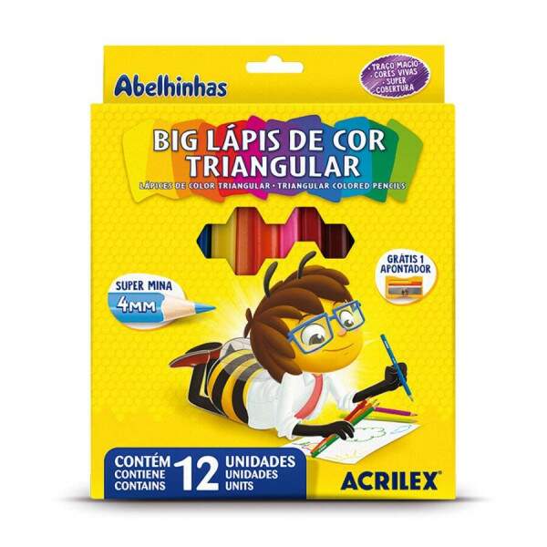 Lpis de Cor Acrilex Triangular Big 12 Cores