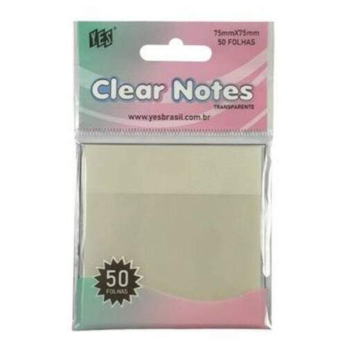 Bloco Adesivo Yes Transparente Cristal