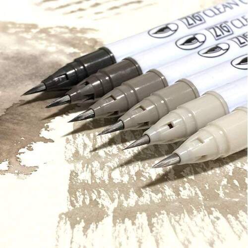 Caneta Zig Real Brush Warm Gray 6 Cores