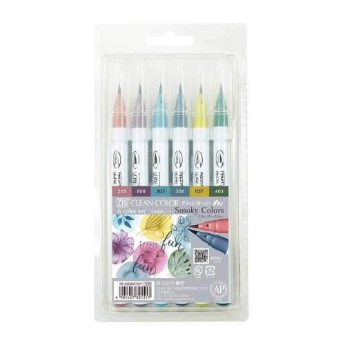 Caneta Zig Real Brush Smoke 6 Cores