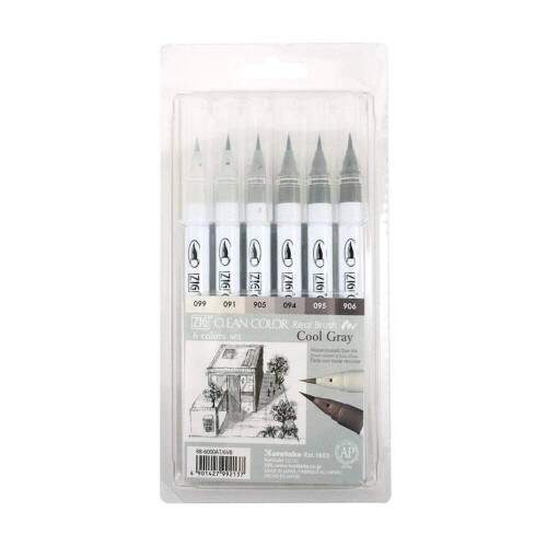 Caneta Zig Real Brush Cool Gray 6 Cores