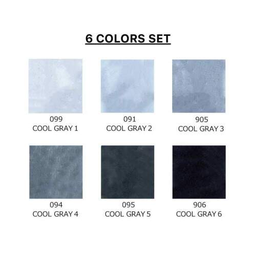 Caneta Zig Real Brush Cool Gray 6 Cores