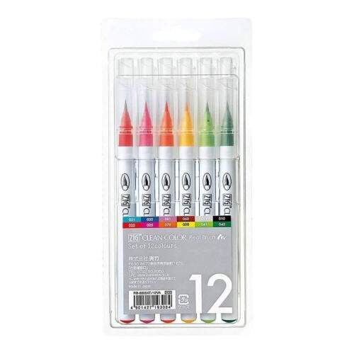 Caneta Zig Real Brush Basic Colors 12 Cores