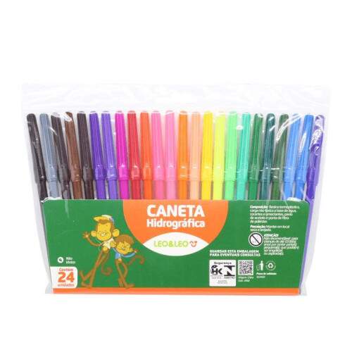 Caneta Hidrocor Leo e Leo 24 Cores