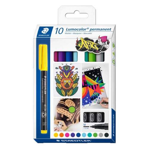Caneta Permanente Staedtler Lumocolor 1.0mm 10 Cores