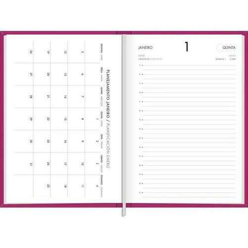 Agenda Executiva Diria Tilibra Napoli Rosa 13,4 x 19,2 cm 2026