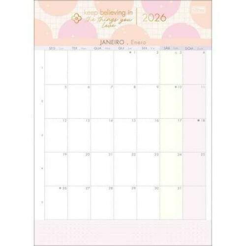 Calendrio Planner Tilibra Soho 21 x 29,7 cm 2026