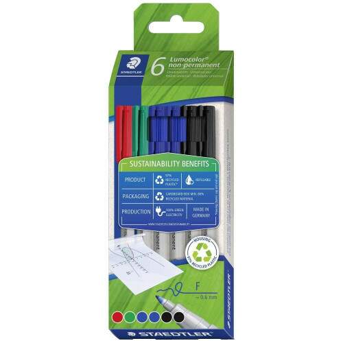 Caneta Staedtler Lumocolor F 6 Cores