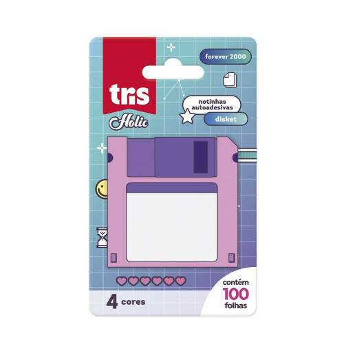 Bloco Adesivo Tris Holic Forever 2000 Disket 70x70 100 Fls