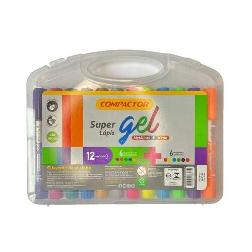 Giz de Cera Compactor Super Gel Especial 12 Cores