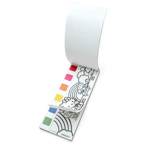 Bloco De Colorir Com Aquarela Leo e Leo Hello Kitty 12 Folhas com 6 Cores e Pincel