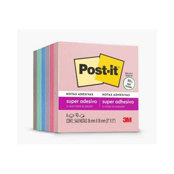 Bloco Adesivo 3M Post-It 76 x 76 mm Coleo Viajar