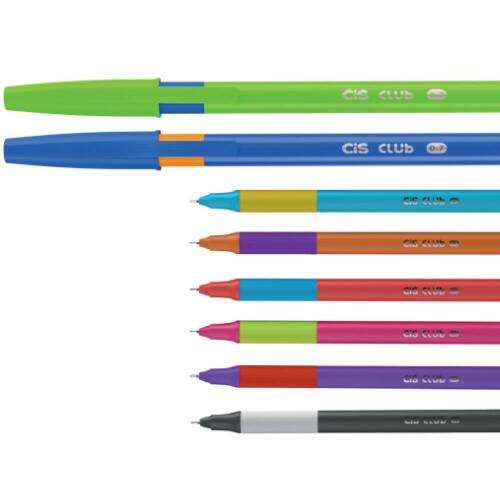 Caneta Esferogrfica Cis Club Estojo 8 Cores