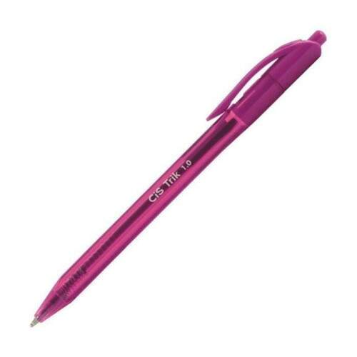 Caneta Esferogrfica Cis Trik Grip Retrtil Rosa