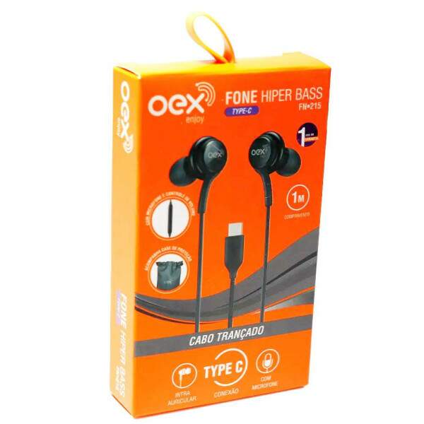 Fone de Ouvido Oex Hiper Bass Tipo C