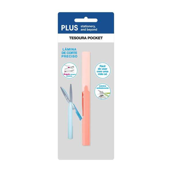 Tesoura Pocket Rosa Blister