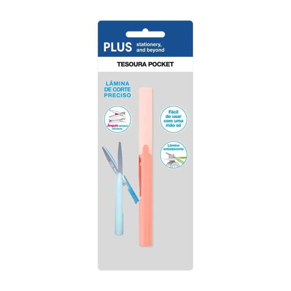 Tesoura Pocket Rosa Blister