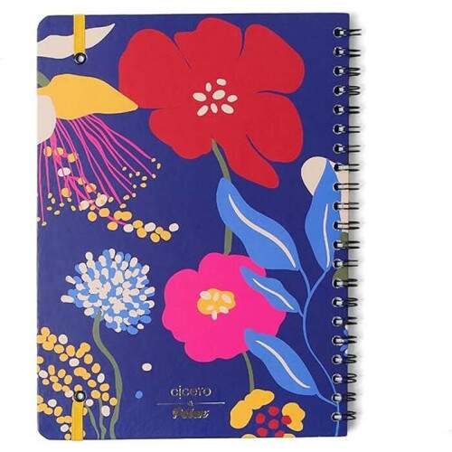Caderno Espiral Cicero Plen Pautado Aromas Azul 80 Fls 20x28
