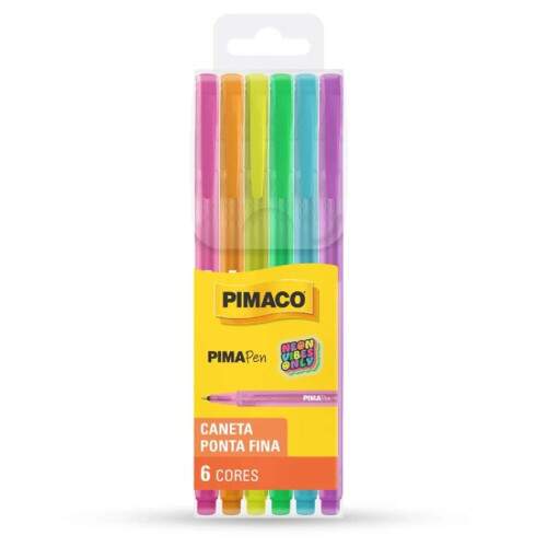 Caneta Pimaco Pima Pen Neon 6 Cores