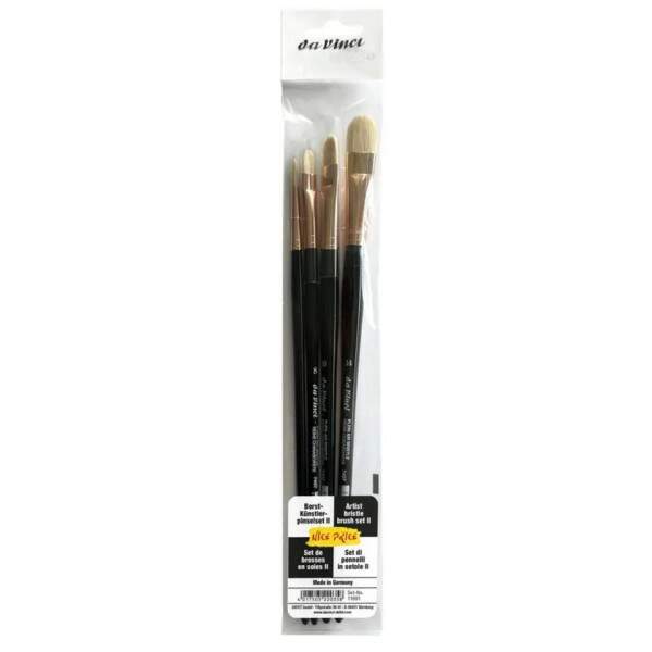 Pincel Da Vinci Kit Basico II Lingua De Gato e Redondo 4 Unidades