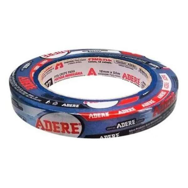 Fita Crepe Adere 18 mm x 50 m Azul