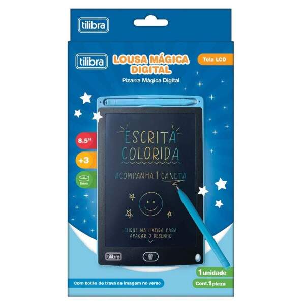 Lousa Mgica Digital Tilibra LCD 8.5 Polegadas Escrita Colorida