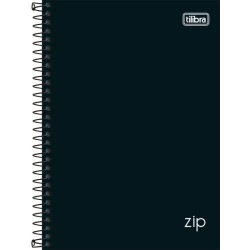 Caderno 1/4 Tilibra Espiral CD Zip Preto 160 Fls
