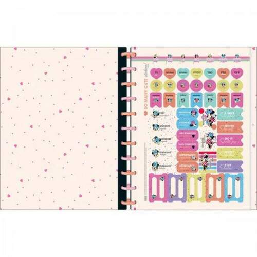 Caderno de Disco Universitario Tilibra Tilidisco Minnie 10 Matrias 160 Folhas
