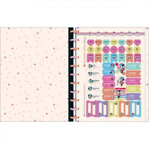 Caderno de Disco Universitario Tilibra Tilidisco Minnie 10 Matrias 160 Folhas