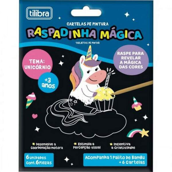 Cartela Tilibra Pintura Mgica Unicrnio 6 Und