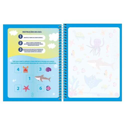 Livro Mgico Para Pintura Com gua Tilibra Fundo Do Mar