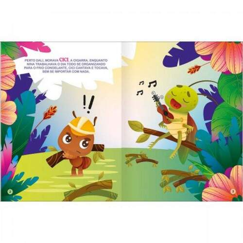 Livro Tilibra Era Uma Vez A Cigarra e a Formiga