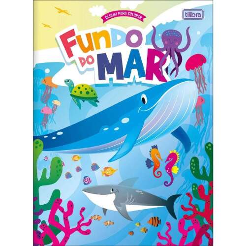 lbum Colorir Tilibra Fundo do Mar