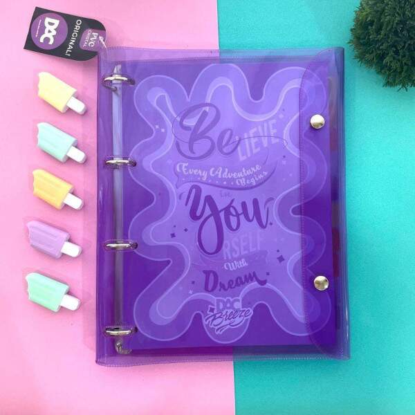 Caderno Argolado Colegial DAC Breeze Roxo