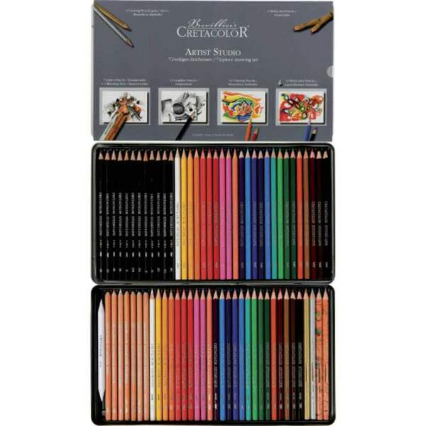 Estojo Artistico Sketching Drawing Cretacolor 72 Pecas