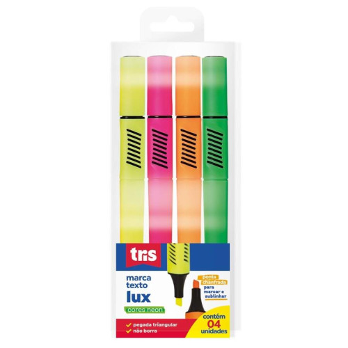 Marca Texto Tris Lux Neon 4 Cores