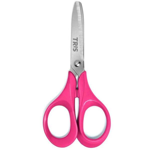 Tesoura Escolar Tris Class Rosa 13 cm